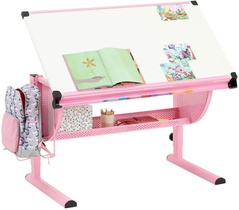 Kinderschreibtisch Sari Weiß / Rosa