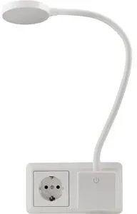 Halo LED-Steckdosenleuchte, Schwanenhals, 3-stufig dimmbar, 3,3W, 438lm, step-dimmbar, warmweiß