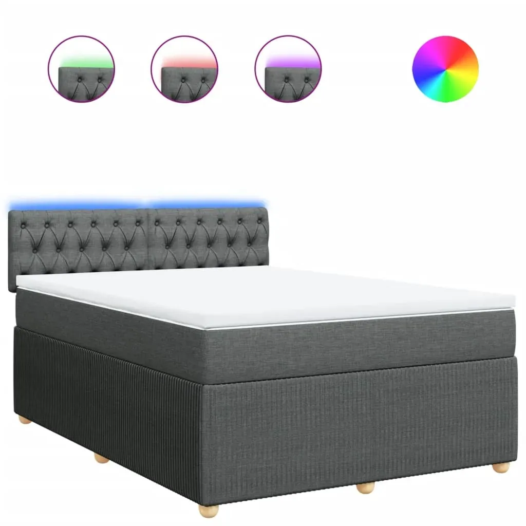 Boxspringbett 140 x 200 cm Dunkelgrau