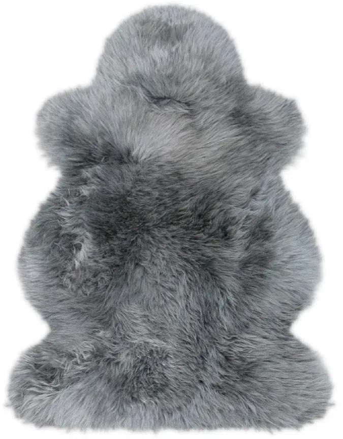 Lammfell farbig - Premium Qualität Fellteppich 68 x 100 cm Grau