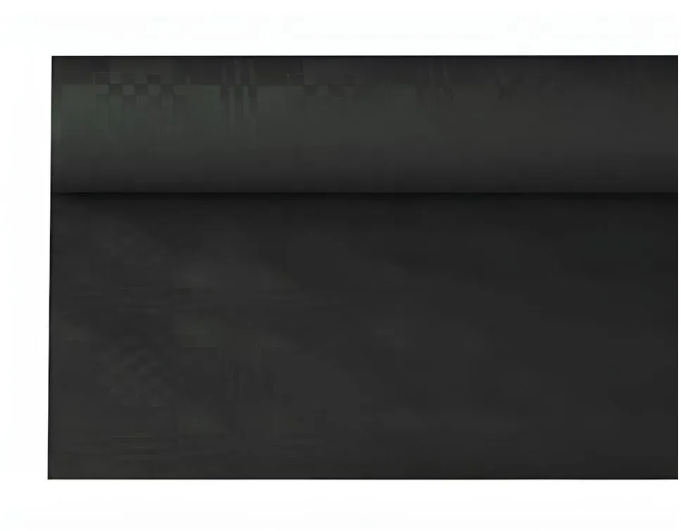 Papiertischtuch Damastprägung 8 m x 1,2 m Schwarz
