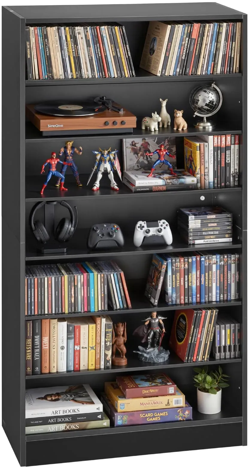 Bücherregal 70 x 30 x 140 cm Schwarz