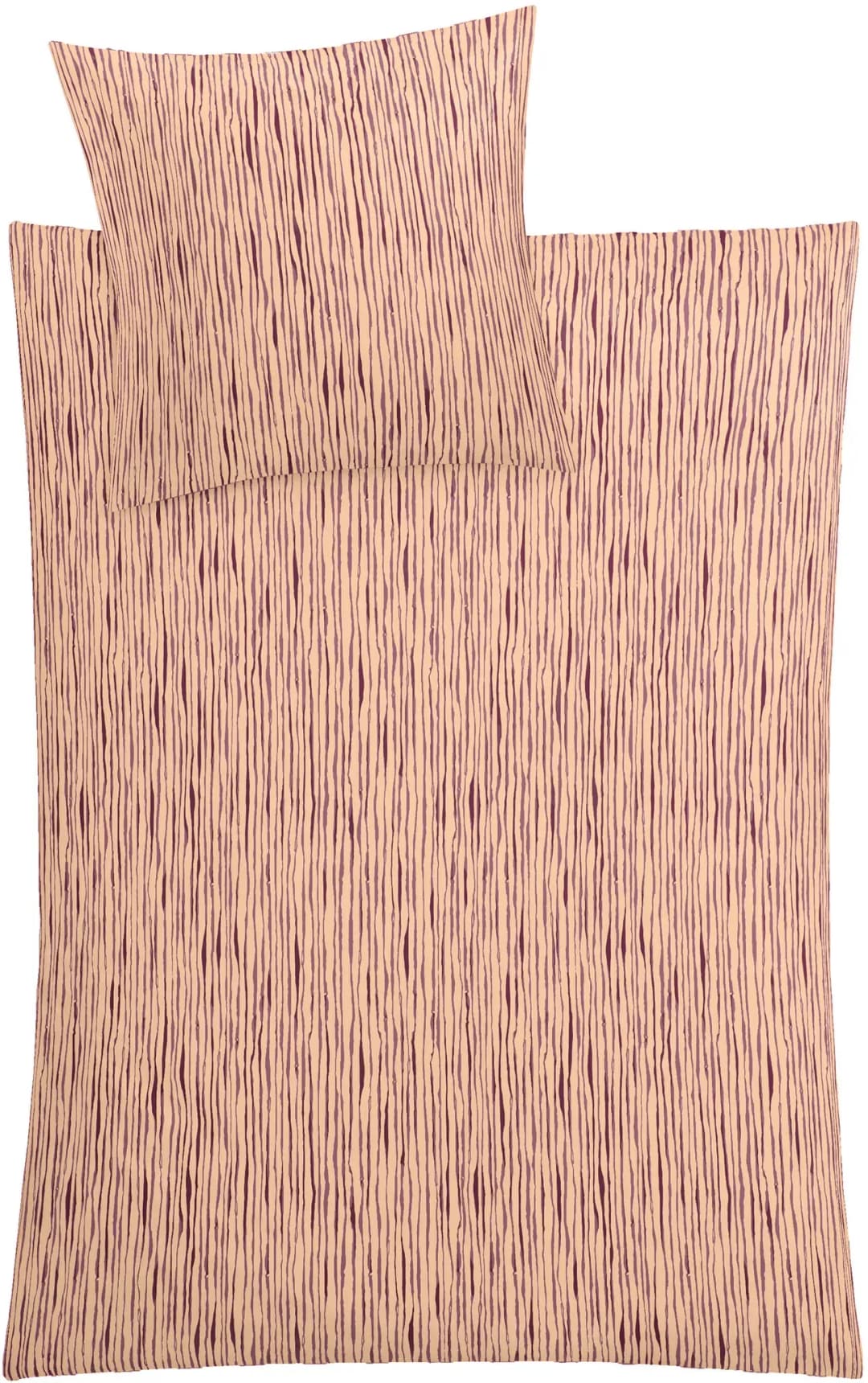 Mino Gestreift Baumwolle Pastellrose 135 x 200 cm + 80 x 80 cm