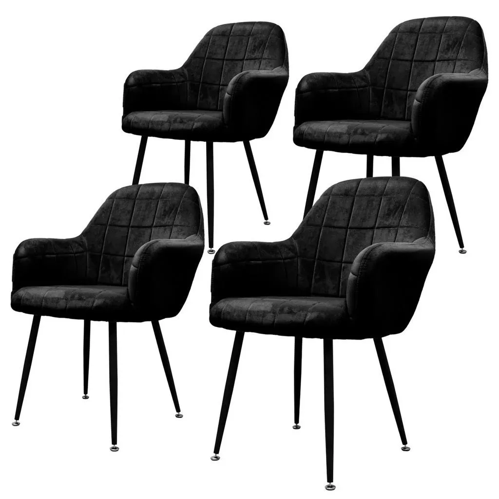 Esszimmerstuhl Samt schwarz 4er Set