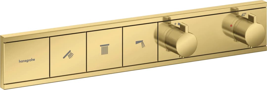 RainSelect Duschthermostat Unterputz für 3 Verbraucher Polished Gold Optic 15381990