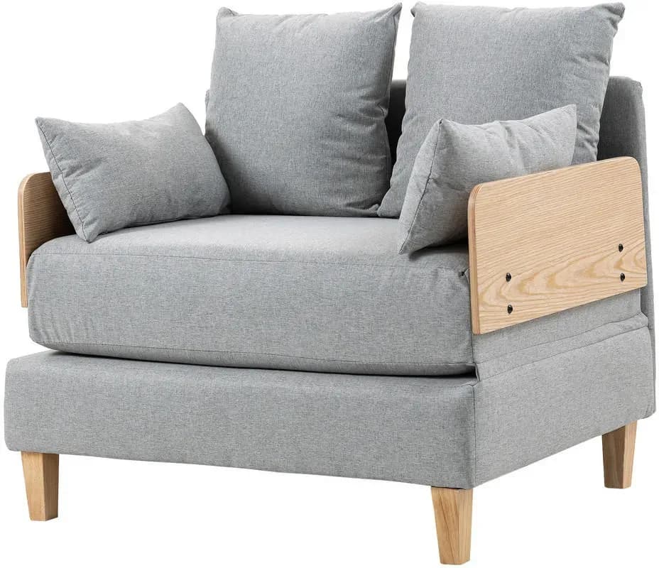 Schlafsessel Seinlus Polyester 81 x 88 x 68 cm Hellgrau mit Kissen