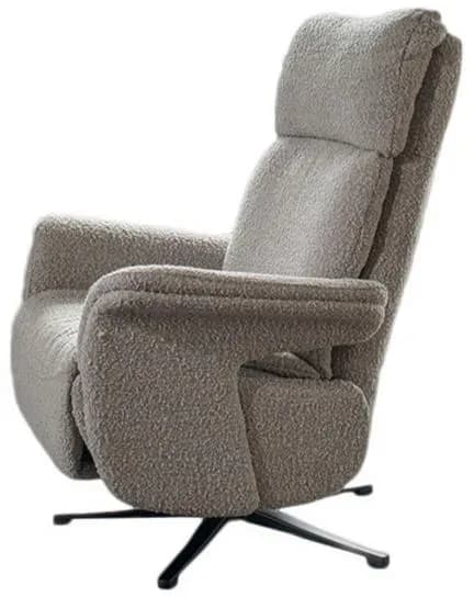 Relaxsessel NAMA Bouclé 78 x 111 x 78 cm taupe drehbar mit Kopfteil