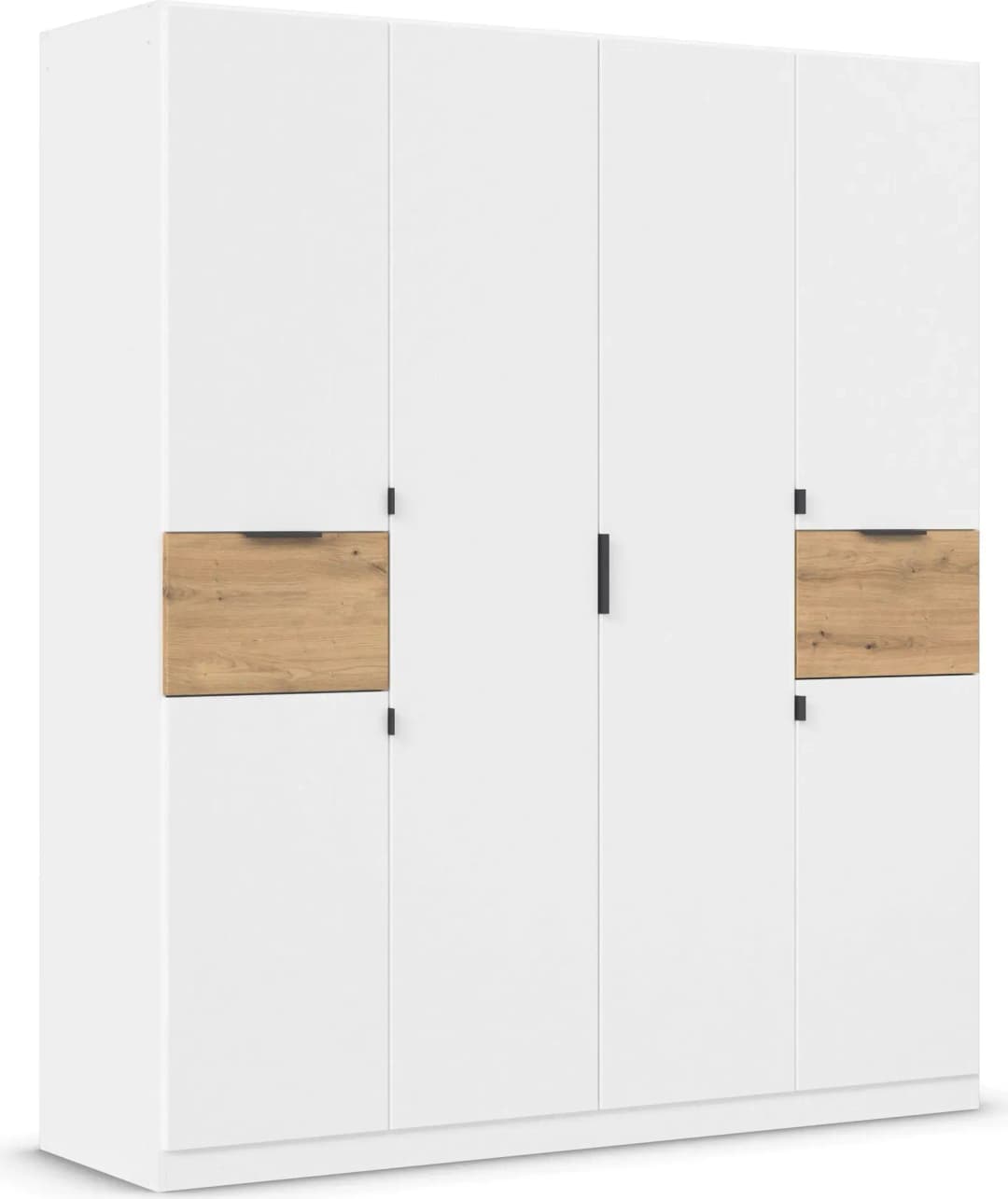 Drehtürenschrank Ticao 181 x 210 x 54 cm Weiß-Eiche Artisan
