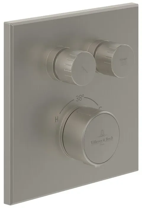 Universal Taps & Fittings Duschthermostat Unterputz für 2 Verbraucher Brushed Nickel Matt TVS00004100064