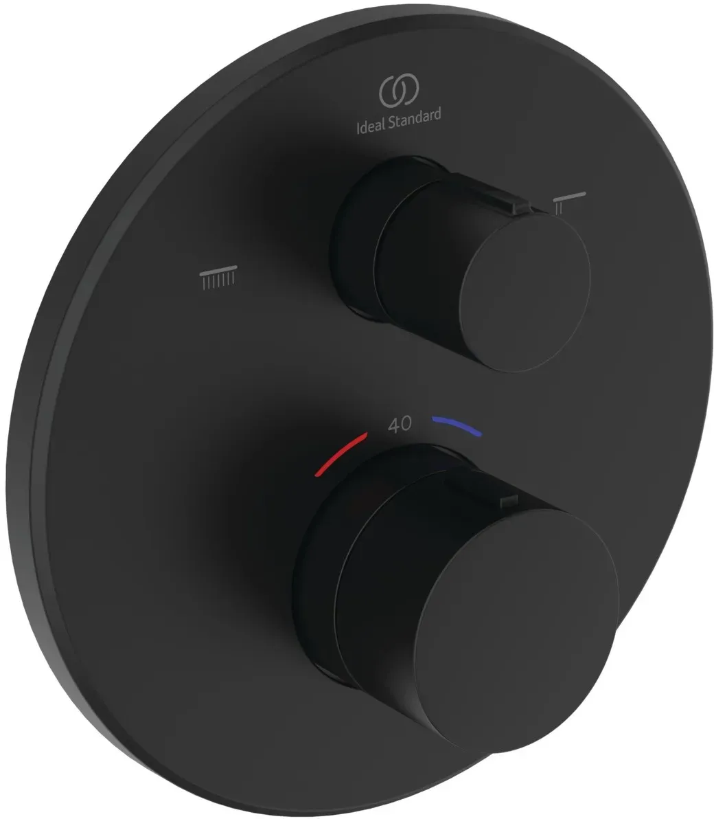 Ceratherm T100 Unterputz-Duscharmatur mit Thermostat d:157mm Silk Black A8584XG