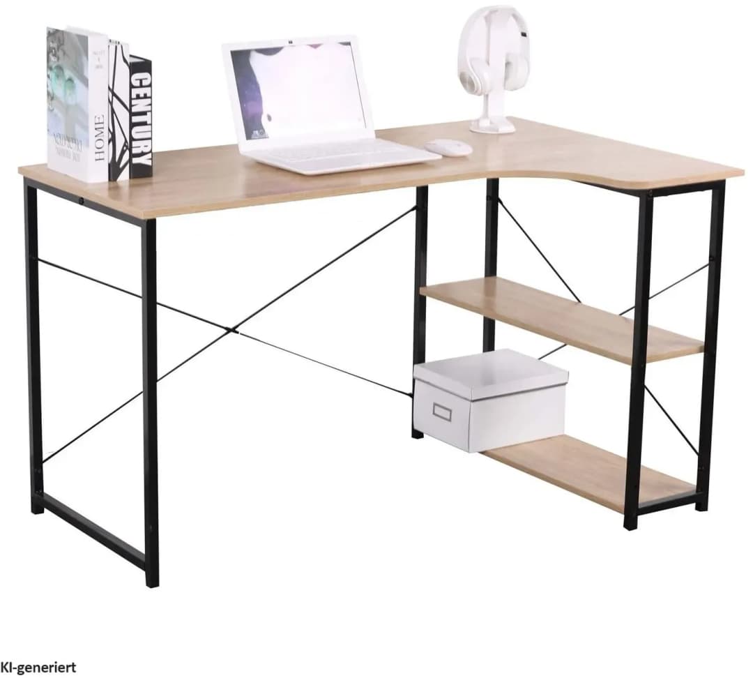 Winkelschreibtisch 120 x 73 Schwarz