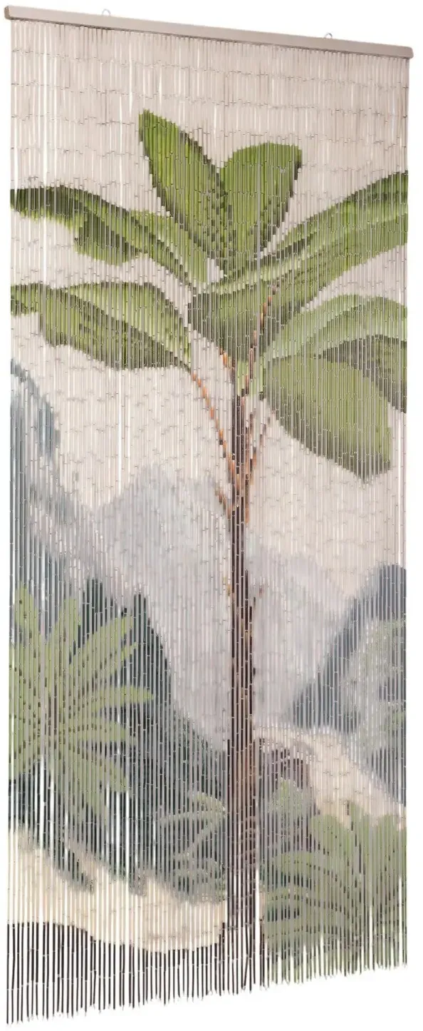 Bamboo Tropical Ösen 90 x 200 cm Beige/Grün