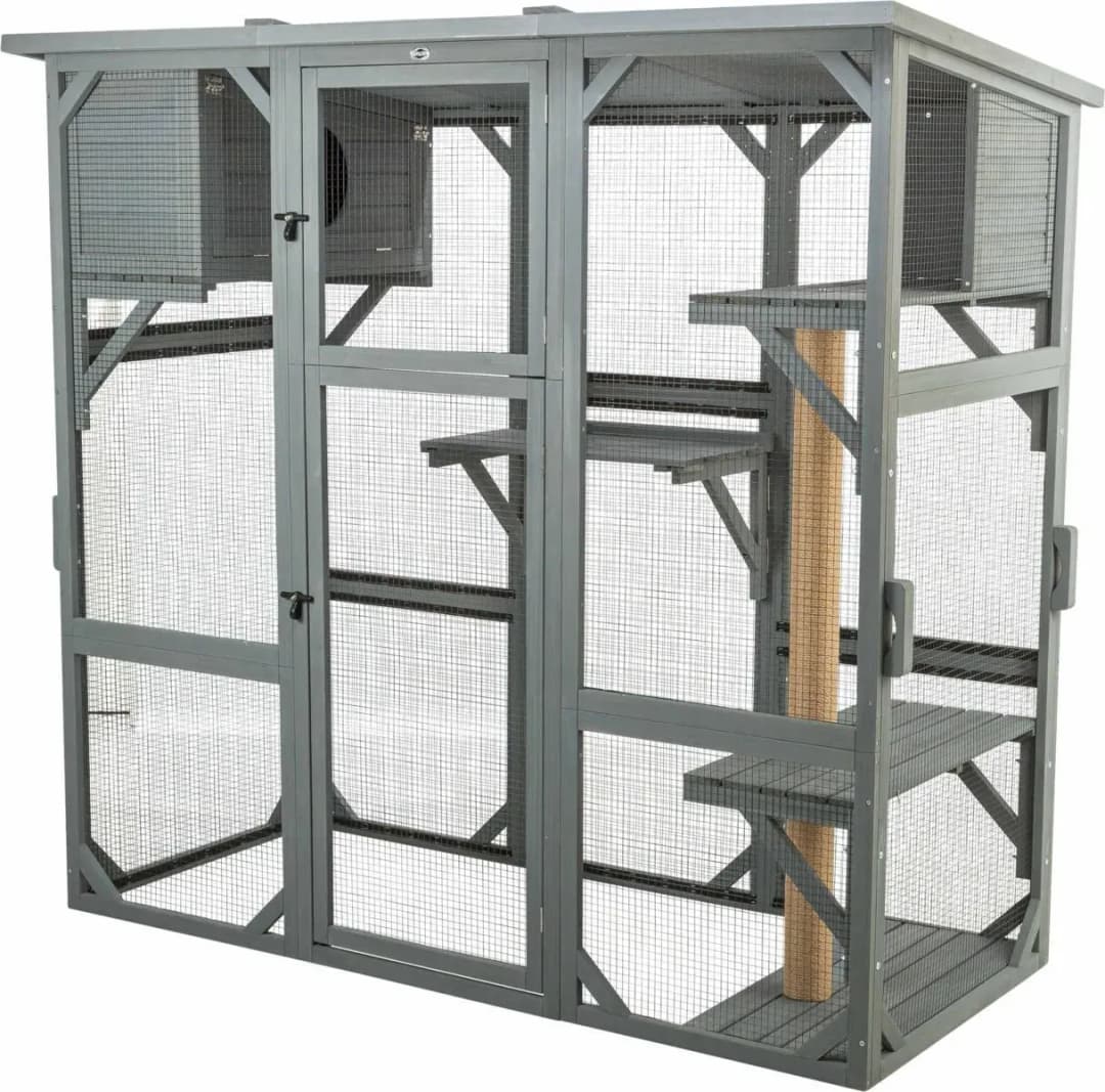 Katzenfreilauf 181 x 169 x 88 cm grau