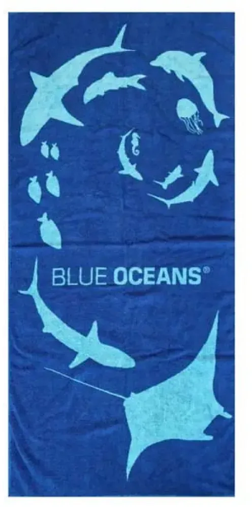 Blue Oceans Strandhandtuch 80 x 170 cm blau