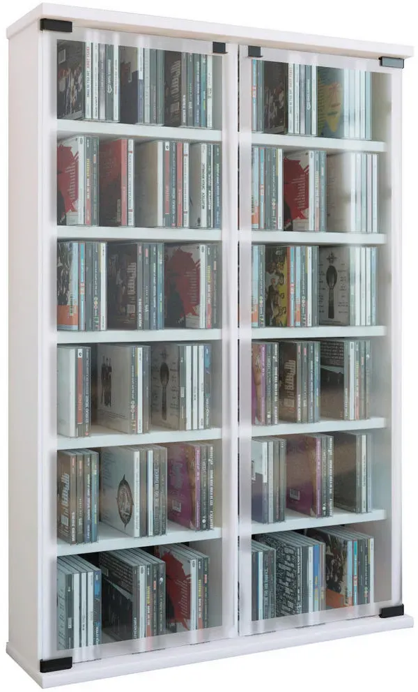 CD-Regal 60 x 18 x 92 cm Weiß