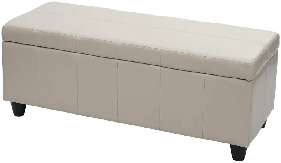 Sitzbank Kriens Kunstleder Creme 45 x 114 x 45 cm