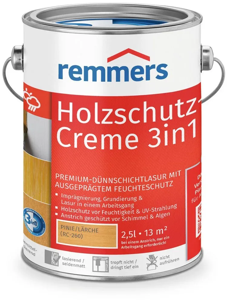 Holzschutz-Creme 3in1 Pinie/Lärche 2,5 l
