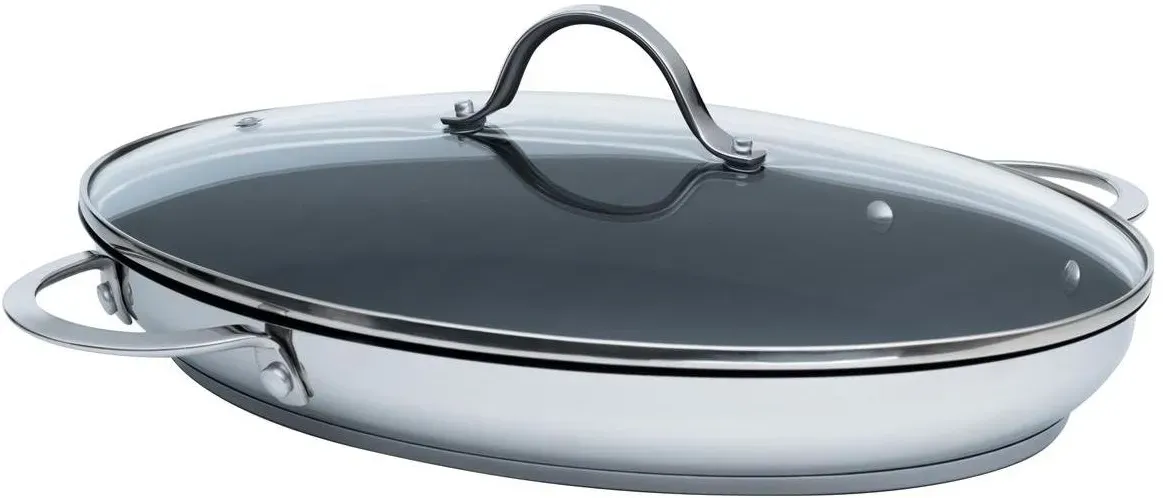 Perfekt Fischpfanne mit Deckel 38 x 26 cm