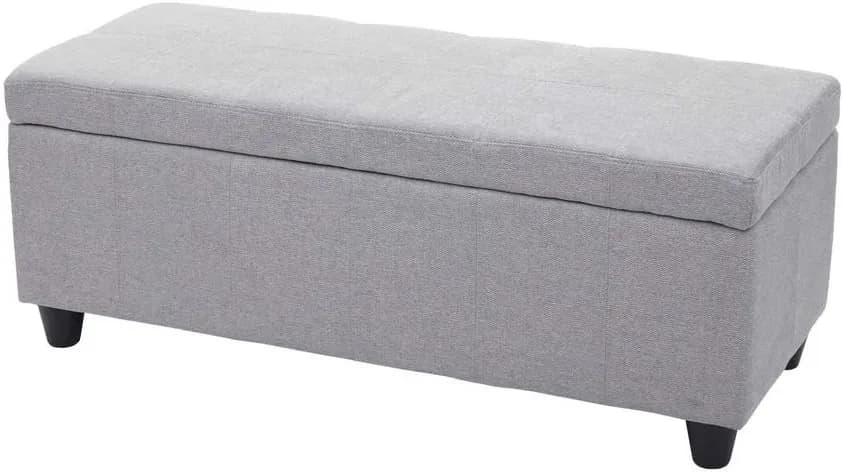 Sitzbank Kriens Stoff Hellgrau 114 x 45 x 45 cm