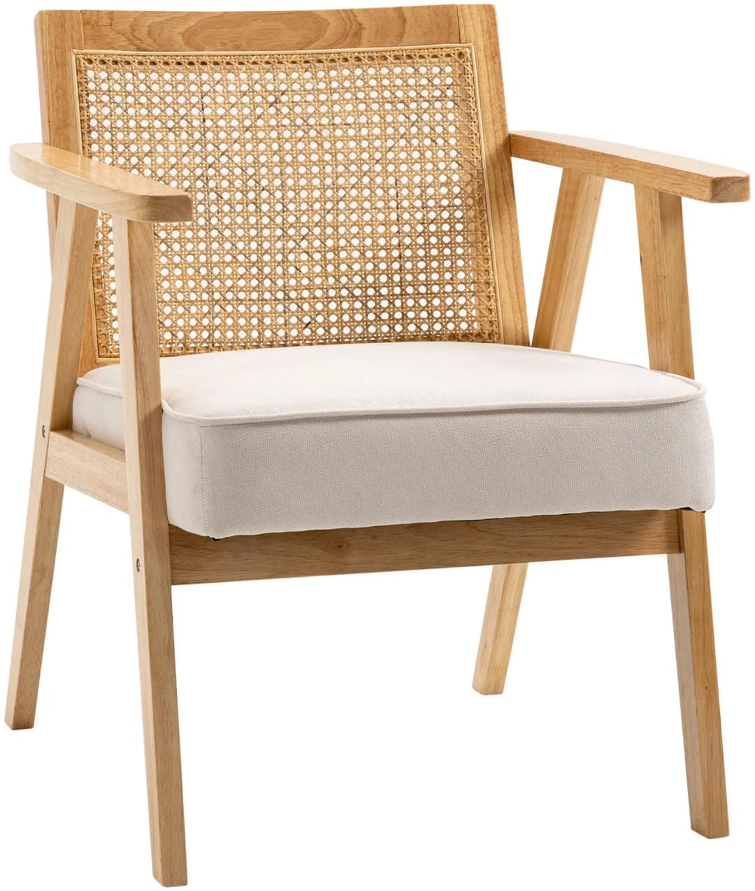 Relaxsessel Polyester/Schaumstoff 63 x 78 x 69 cm Weiß mit Kissen