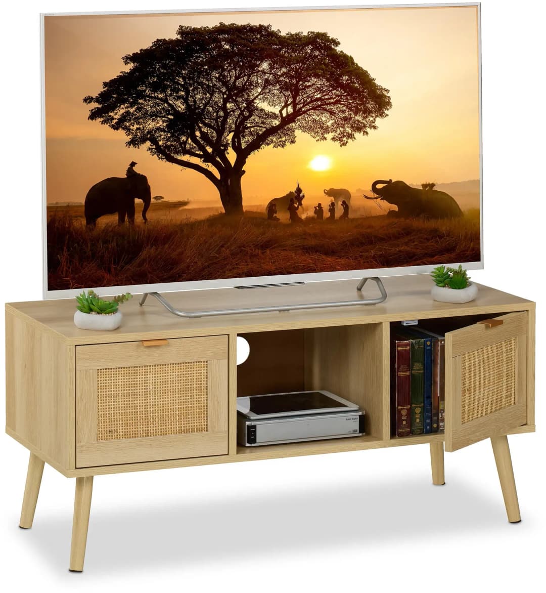 TV-Lowboard 100 x 45,5 x 40 cm Natur Holzwerkstoff