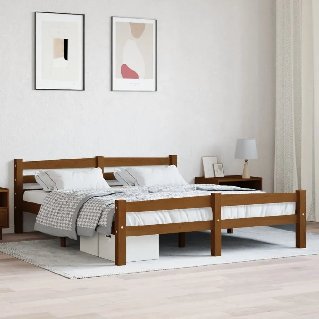 Massivholzbett 160 x 200 cm Honigbraun