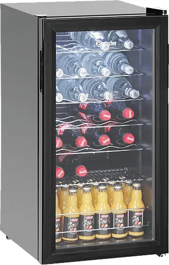 700182G 88L Gewerblicher Flaschenkühlschrank (88 l, 832 mm hoch}, Schwarz)