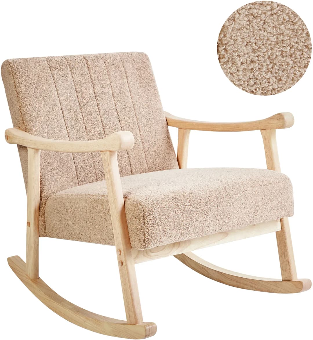 Schaukelsessel LEKNES Bouclé 0 x 0 x 0 cm Beige gepolstert