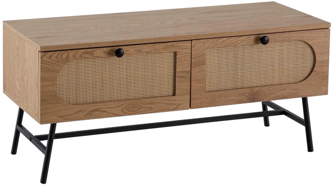Lowboard 100x45x40 cm Braun/Metall/Spanplatte/Holzwerkstoff