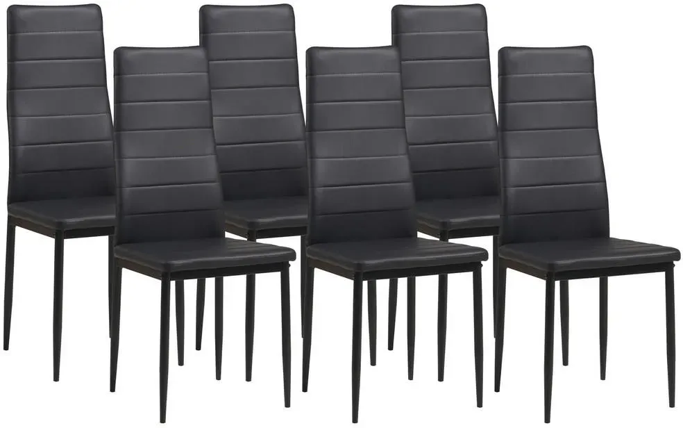 Esszimmerstuhl Milano Kunstleder schwarz 6er Set