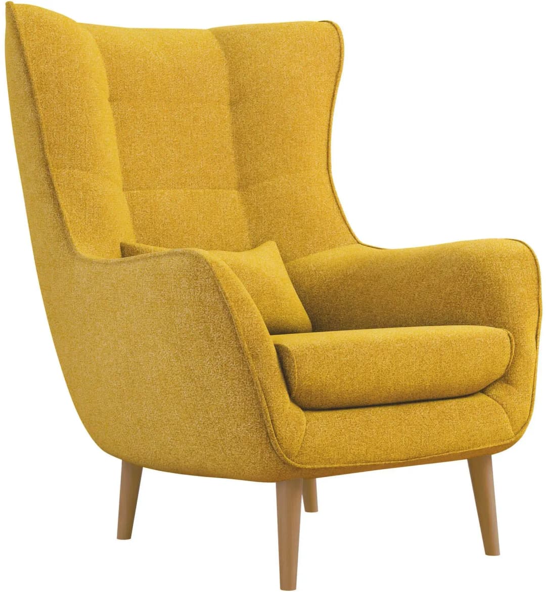 Sessel Estjano Kunstleder 80 x 106 x 95 cm Gelb mit Hocker