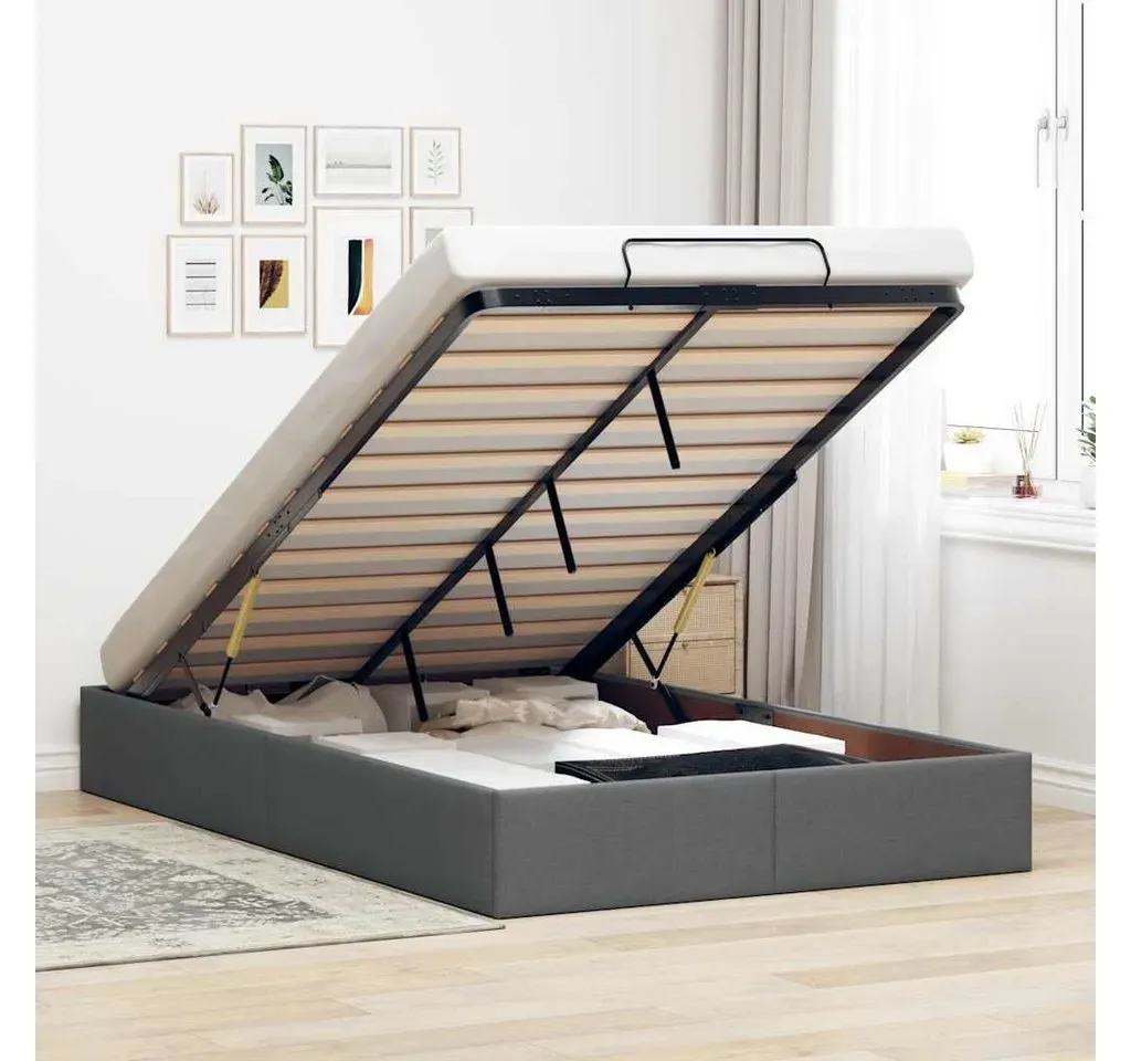 Ottoman-Bett 120 x 200 cm Dunkelgrau