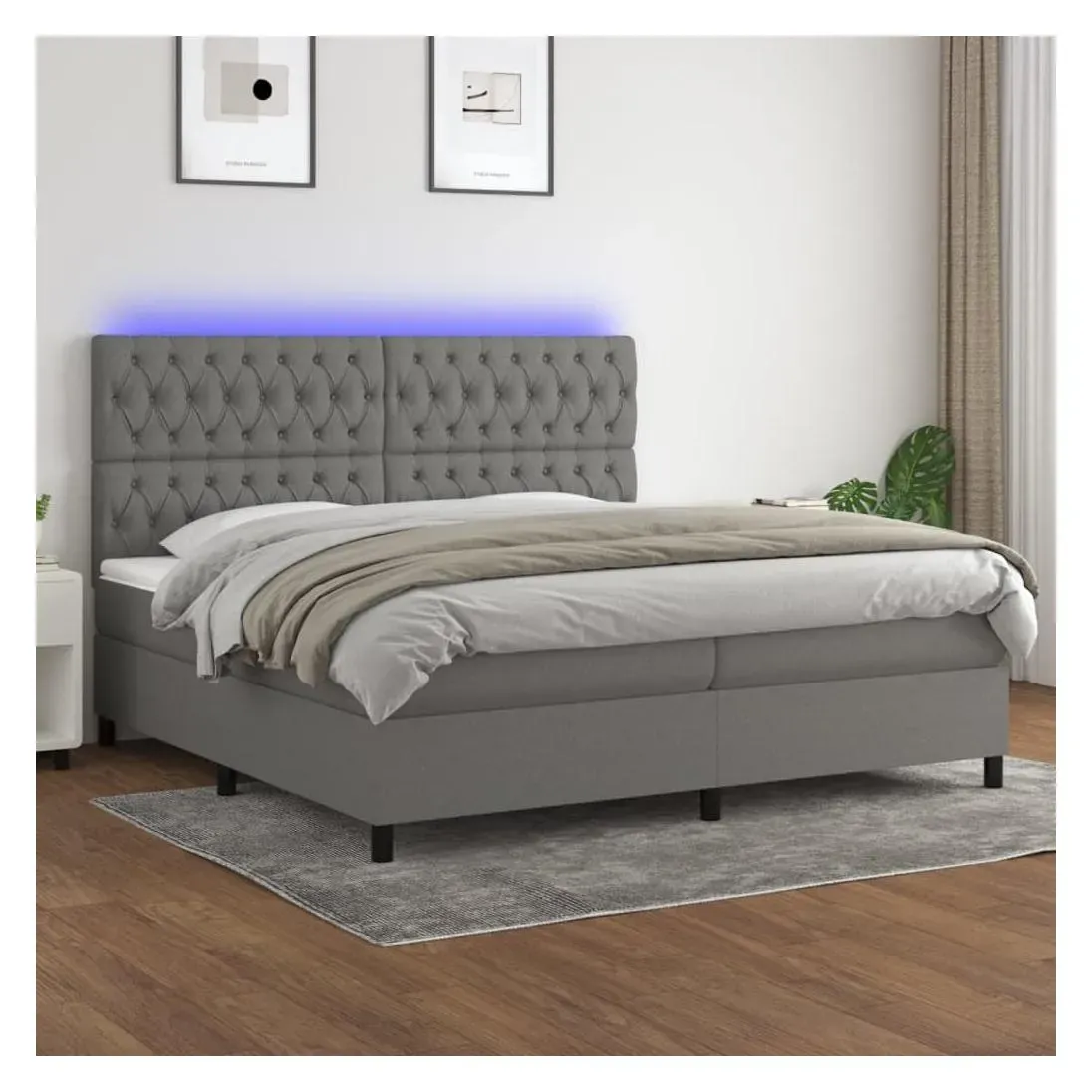 Boxspringbett 200 x 200 cm Dunkelgrau
