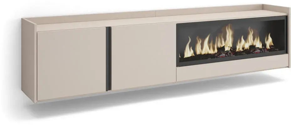 Lowboard 212x50 cm Beige Holzwerkstoff