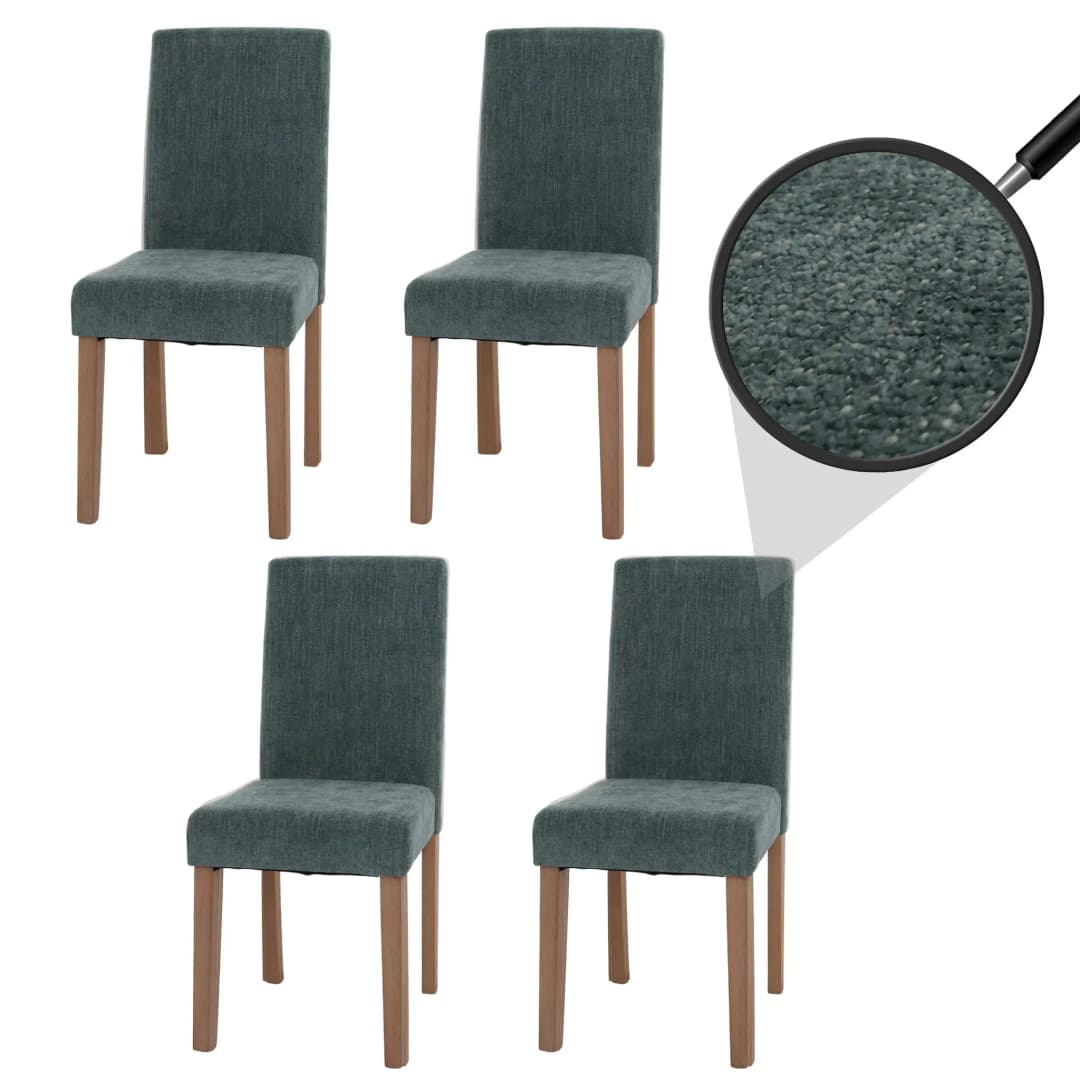 Esszimmerstuhl Littau Stoff grün 4er Set