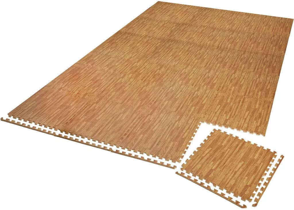 tectake® Schutzmattenset, 24-teilig mit 48 Randstücken, weich und rutschfest, leichte Reinigung und flexibel erweiterbar