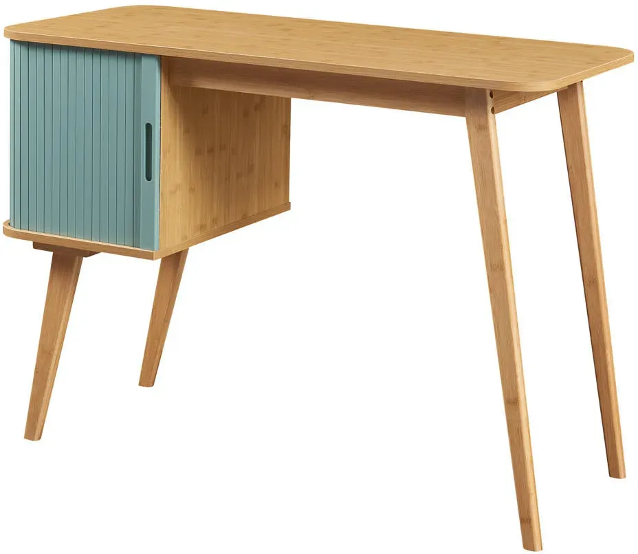 Schreibtisch Tysvær Bambus / Blau