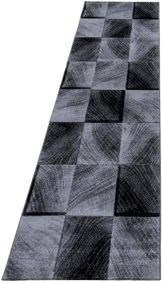 Küchenläufer Kariert 80 x 300 cm Schwarz