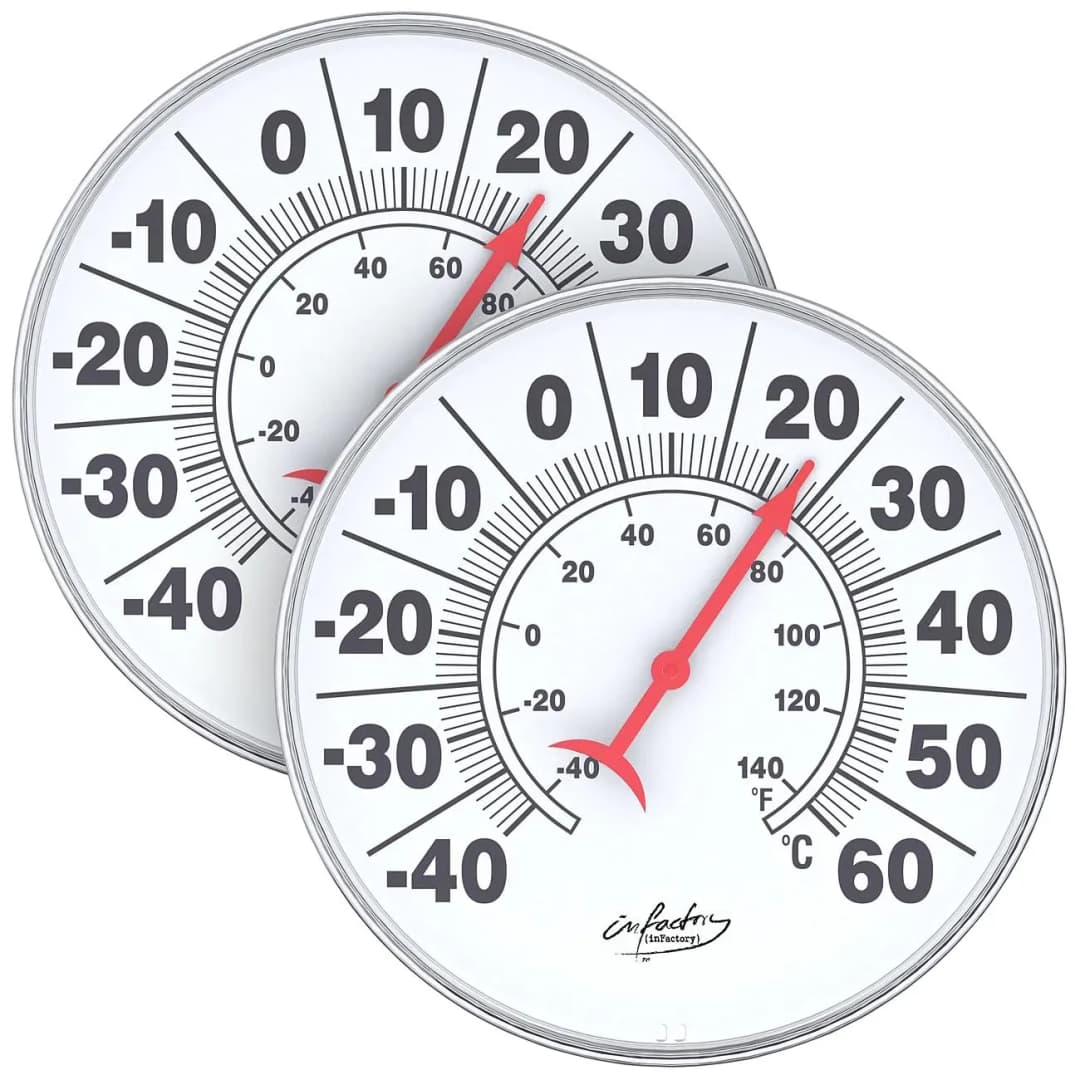 Bimetall-Thermometer 2er-Set Weiß