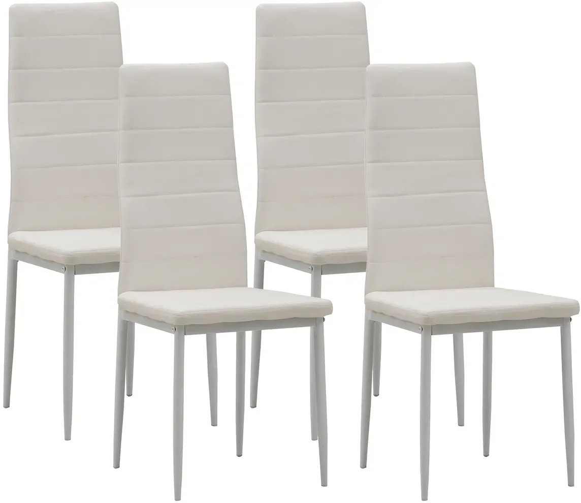 Esszimmerstuhl Milano Kunstleder weiß 4er Set