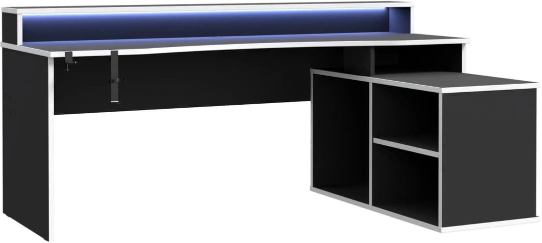 Tezaur Gaming Desk mit RGB-Beleuchtung und Halterungen