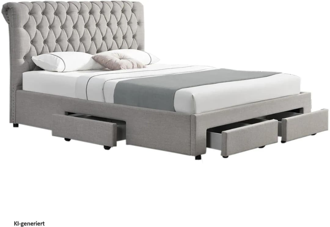 Bett 180 x 200 cm Grau
