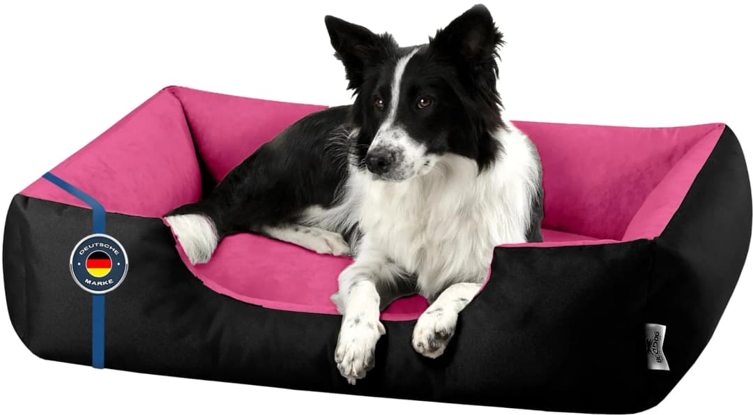 Hundekissen LUPI XL 100 x 65 cm pink/schwarz