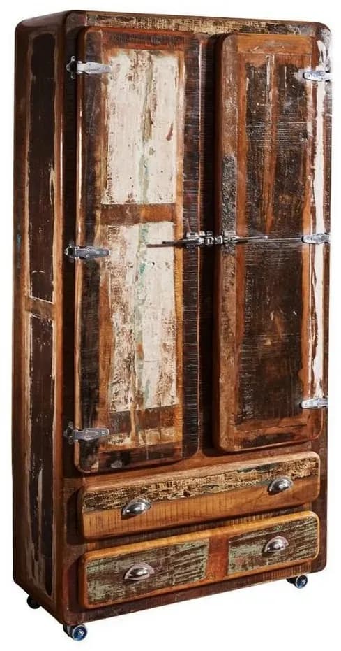 Kleiderschrank Altholz 90 x 185 x 38 cm Mehrfarbig