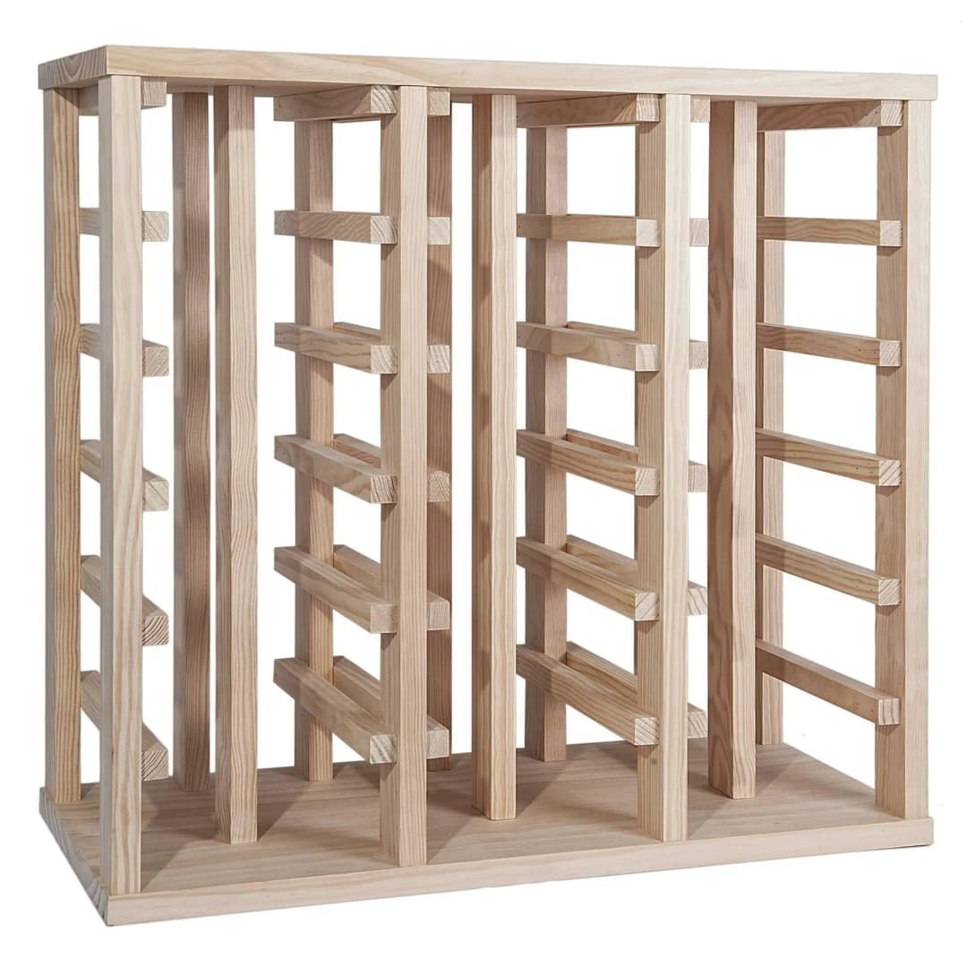 Well Home Weinregal aus Kiefernholz, mit 36 Regalen, unlackiert,