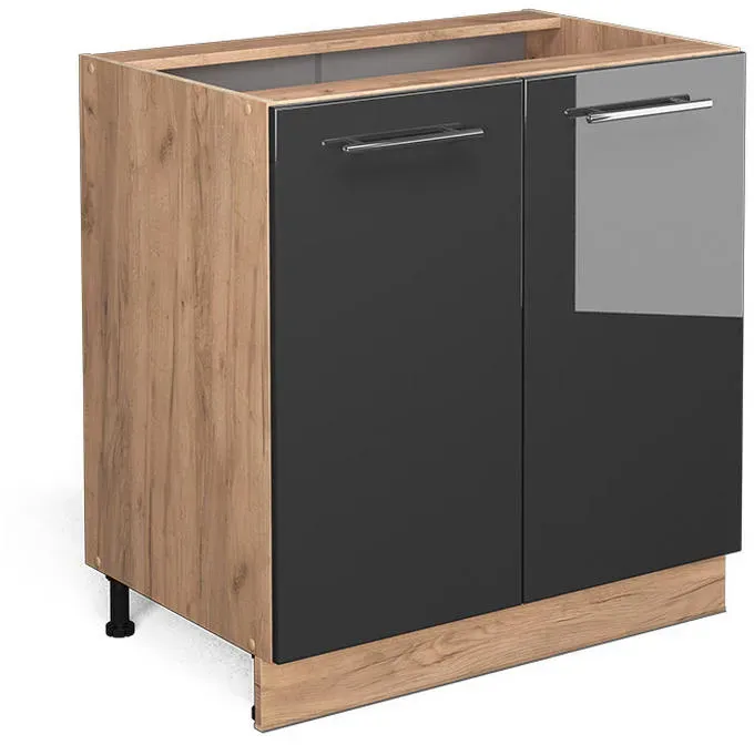 Unterschrank Fame-Line 80 x 51,5 x 81,5 cm Anthrazit Hochglanz