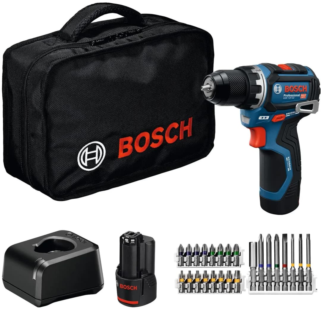 GSR 12V-32 inkl. 2 x 2,0 Ah + Werkzeugtasche