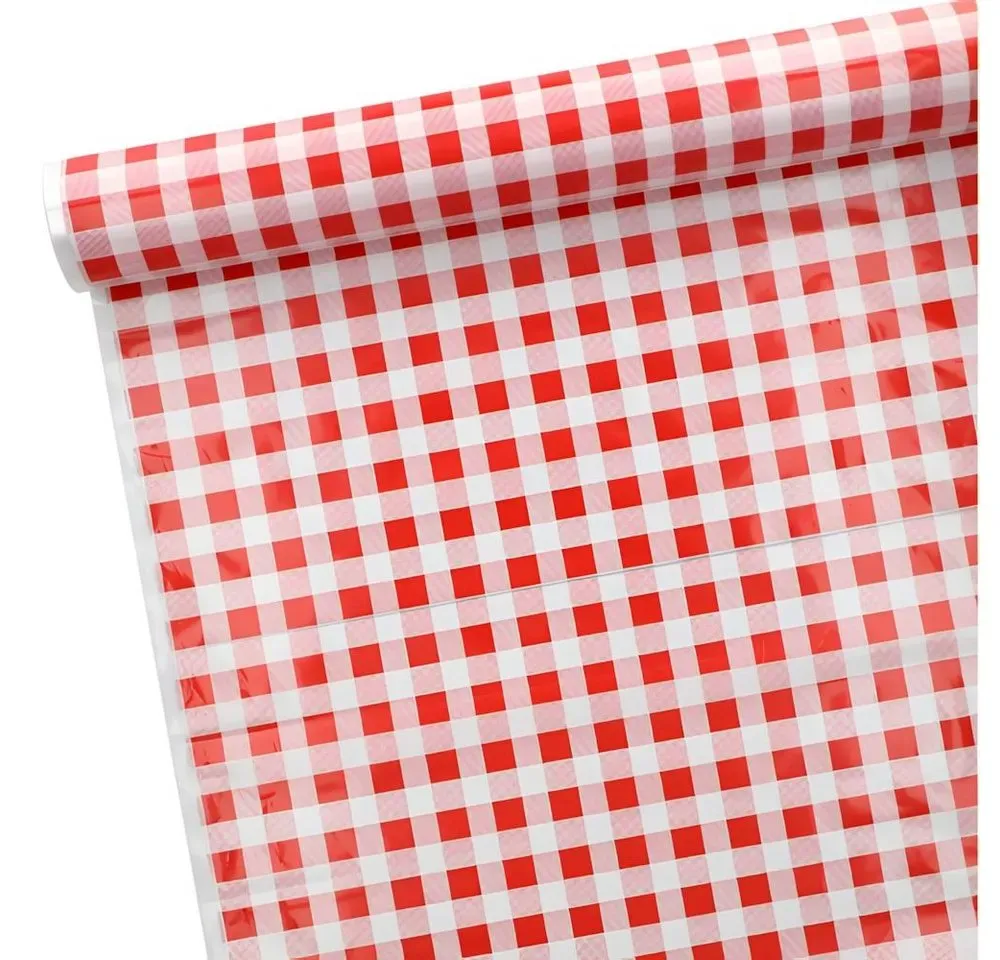 Tischdecke Karo 80 x 50 m Rot, Weiß