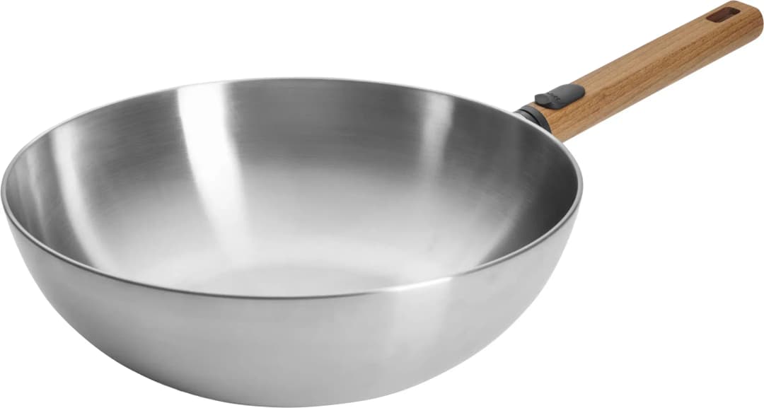 Logic Steel", silber (silberfarben, natur), H:10cm Ø:30cm, Pfannen, Wok, 5-Schicht-Aufbau