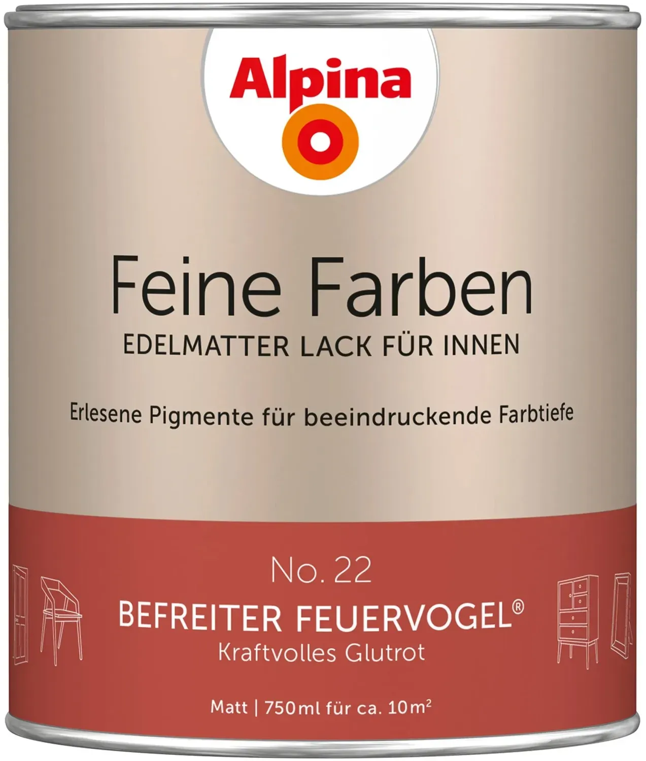 Feine Farben Lack 750 ml No. 22 befreiter feuervogel